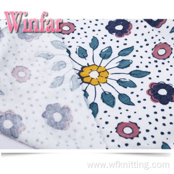 Printed Soft Knit Spandex Spun Polyester Stretch Fabric